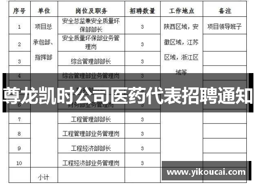 尊龙凯时公司医药代表招聘通知